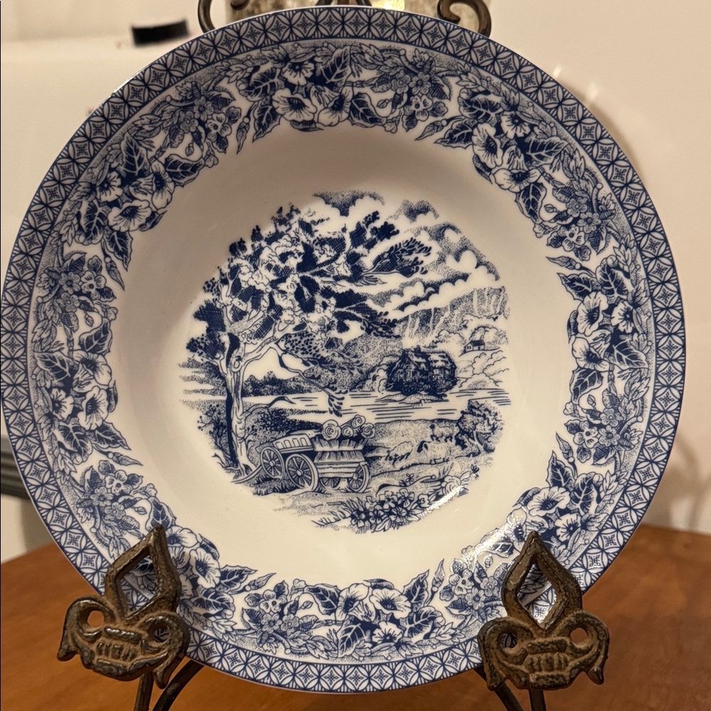 Royal Heritage Blue and White Pastoral Scenic Dishes